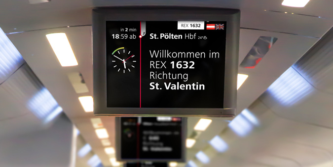 ÖBB infoscreen at daylight